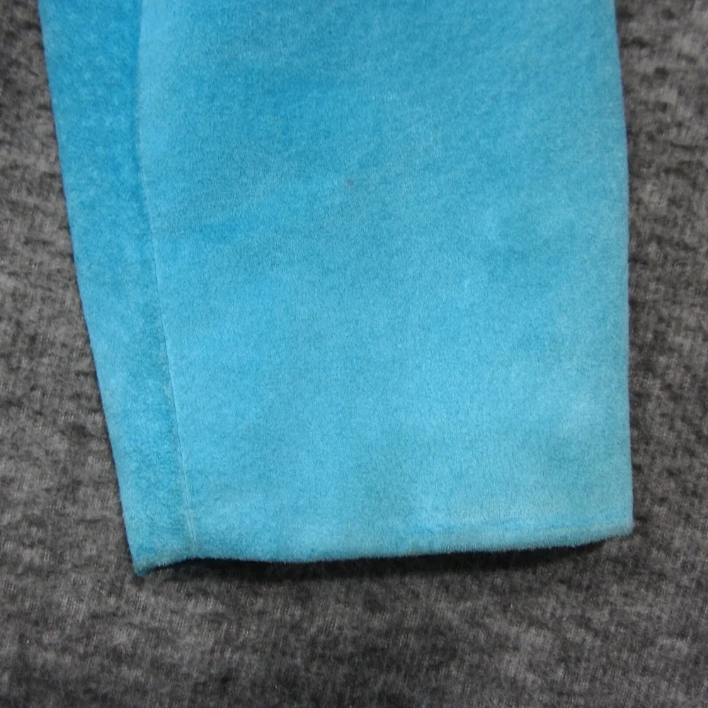 Vtg Burberry Suede Blazer Jacket Women 4‎ Teal Button Up Lined Luxury 80s 90s - Picture 9 of 12